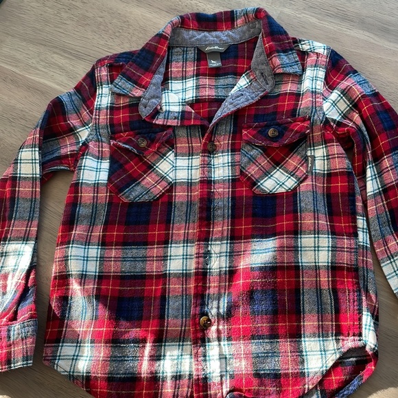 EDDIE BAUER Plaid Button Down Long Sleeve Shirts size XS 5/6 - Picture 7 of 14